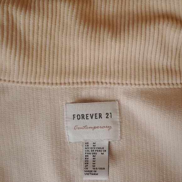 Cream corduroy button down shirt jacket Medium - Picture 10 of 11